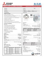 SUbMITTAL DATA: PLA-A30bA & PUZ-A30NHA - Mitsubishi