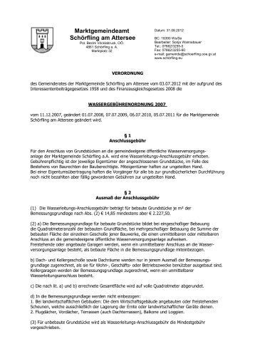 Wassergebührenordnung (94 KB) - .PDF - Schörfling am Attersee