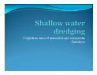 Shallow Water Habitat & Dredging