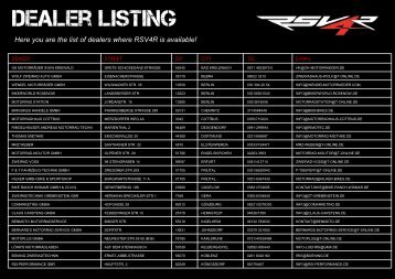 Here you are the list of dealers where RSV4R is available! - Aprilia