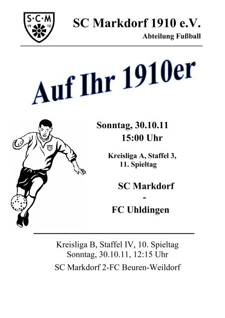 Stadionzeitschrift 30.10.2011 -- SCM I - FC Uhldingen - SC Markdorf ...