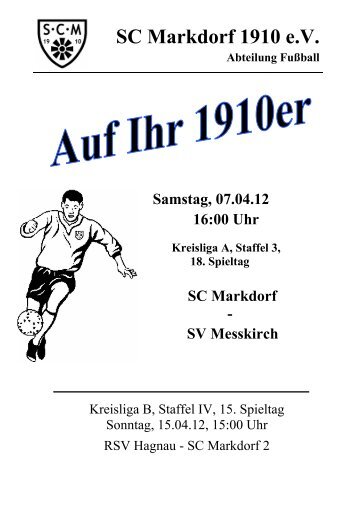 Stadionzeitschrift 07.04.2012 -- SCM I - SV Messkirch - SC Markdorf ...