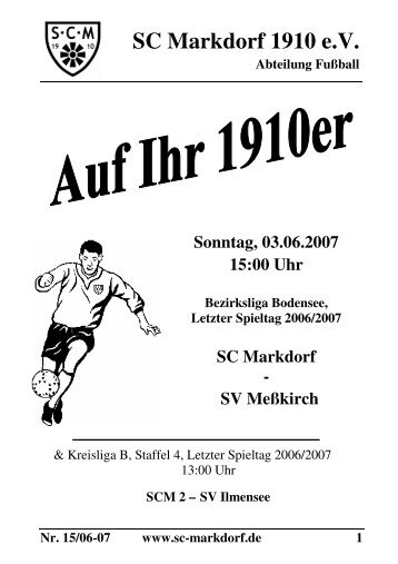 Stadionzeitschrift 03.06.2007 --> SCM I - SC Markdorf 1910 eV