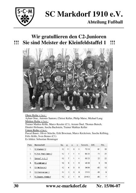 Stadionzeitschrift 03.06.2007 --> SCM I - SC Markdorf 1910 eV