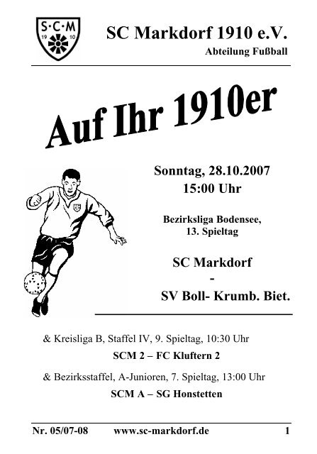 Auf Ihr 1910er - SC Markdorf 1910 eV