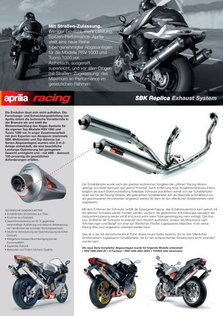 Akrapovic-Anlage mit ABE: eine neue Bezeichnung für - Aprilia