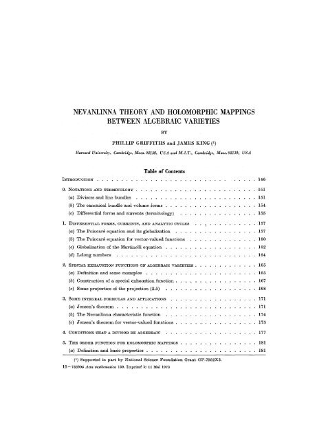 Nevanlinna theory and holomorphic mappings between algebraic ...