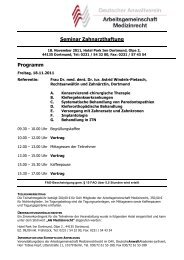 Seminar Zahnarzthaftung Programm - Arbeitsgemeinschaft ...
