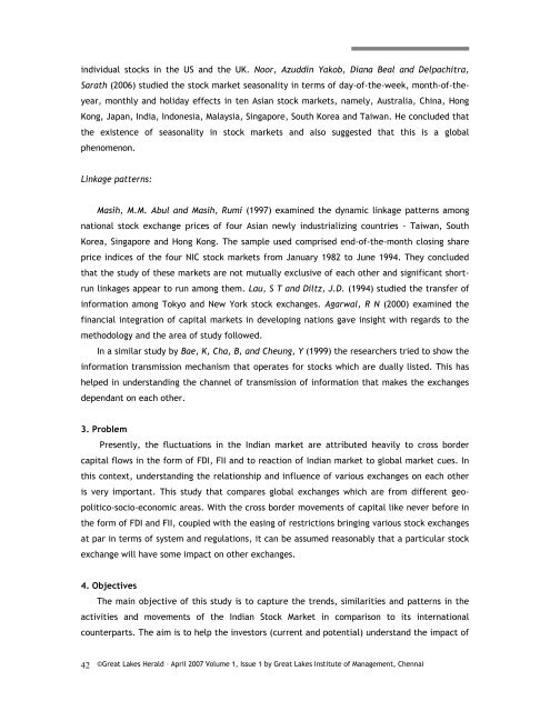 Comparative Analysis of Indian Stock Market with ... - Great Lakes