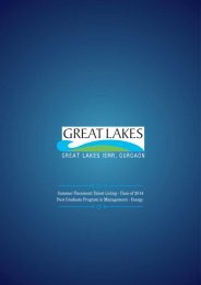 summer internship brochure - Great Lakes