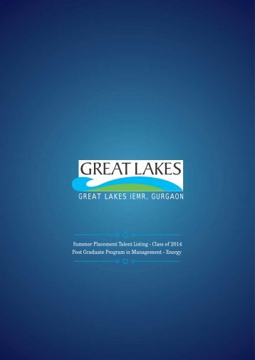 summer internship brochure - Great Lakes