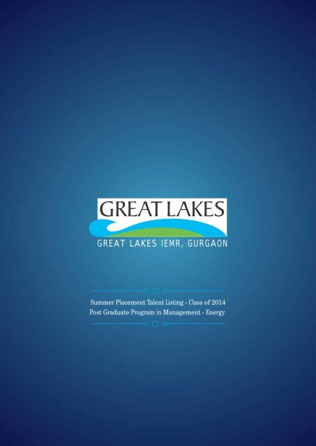 summer internship brochure - Great Lakes
