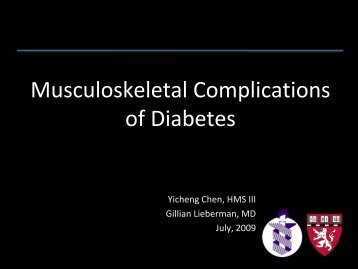 Musculoskeletal Complications of Diabetes