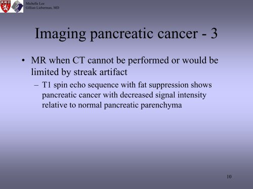 Radiologic Staging Of Pancreatic Cancer