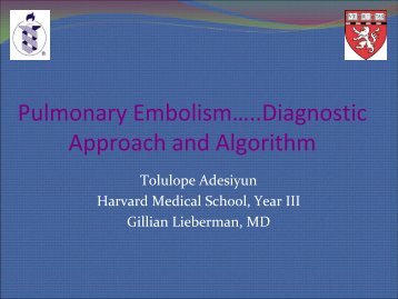 Pulmonary Embolism: Diagnostic Approach and Algorithm