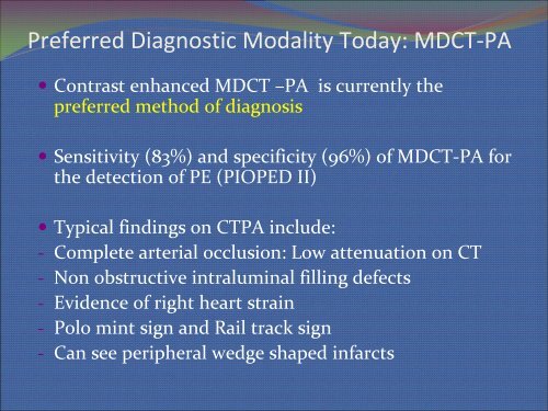 Pulmonary Embolism: Diagnostic Approach and Algorithm