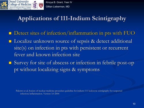 Indium-111 Leukocyte Scintigraphy - Lieberman's eRadiology ...