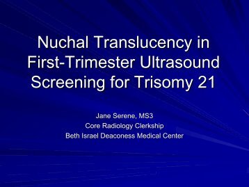 Nuchal Translucency in First-Trimester Ultrasound Screening for ...