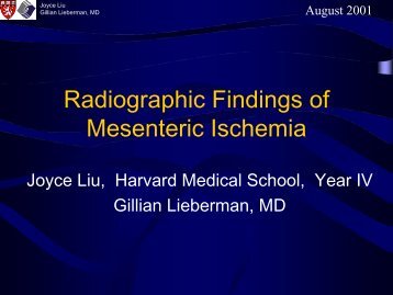 Radiographic Findings of Mesenteric Ischemia