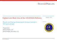 Duff & Phelps Report- Highest and Best Use of the HOVENSA Refinery