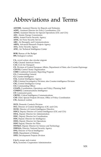 Abbreviations and Terms - US Department of State