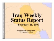 Iraq Weekly Status Report - US Department of State
