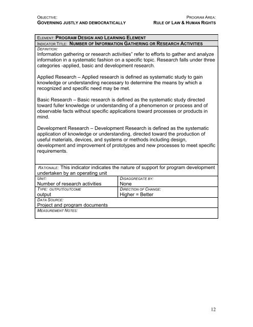 Global Indicator Guidance Template - US Department of State