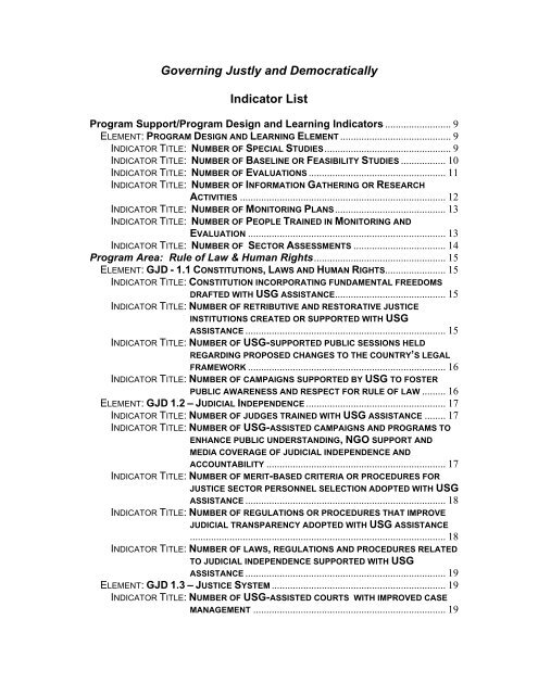 Global Indicator Guidance Template - US Department of State