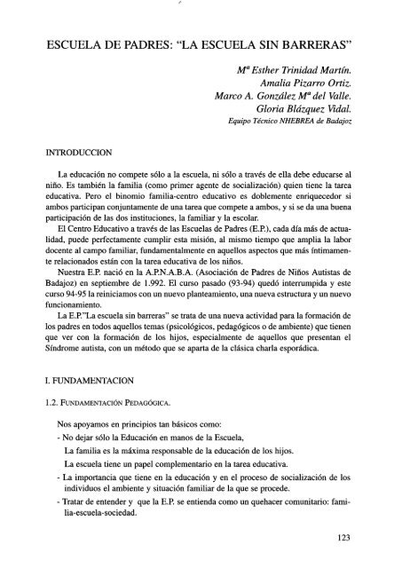 ESCUELA DE PADRES: "LA ESCUELA SIN BARRERAS" - Aetapi