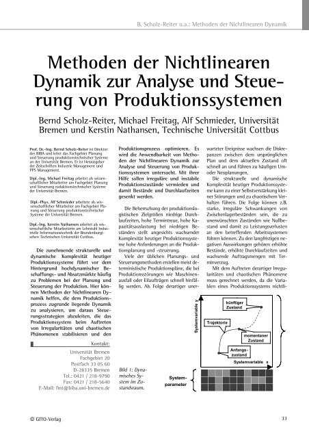 Methoden der Nichtlinearen Dynamik zur Analyse und Steue- rung ...