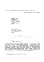 A FULL CHARACTERISATION OF DIVISIBILITY SEQUENCES ...