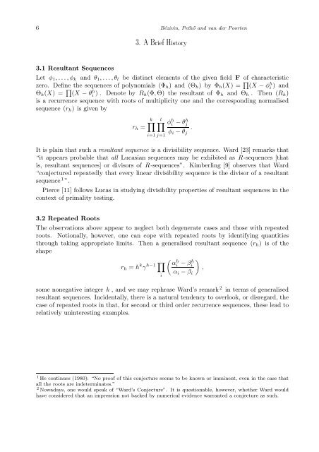 A FULL CHARACTERISATION OF DIVISIBILITY SEQUENCES ...