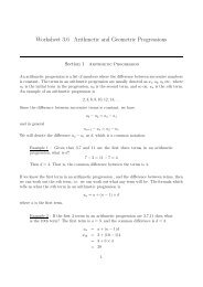 Worksheet 3.6 Arithmetic and Geometric Progressions
