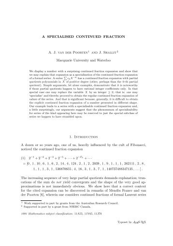 download in pdf - Department of Mathematics - Macquarie University