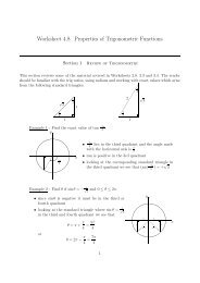 Trig identities worksheet 3.4