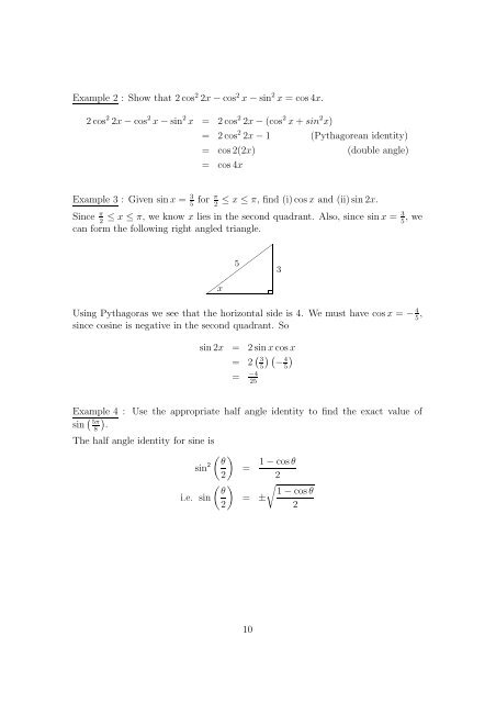 Worksheet 4.8 Properties of Trigonometric Functions