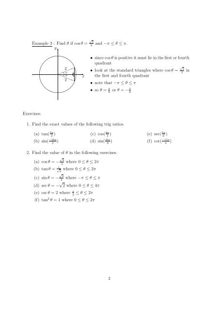 Worksheet 4.8 Properties of Trigonometric Functions