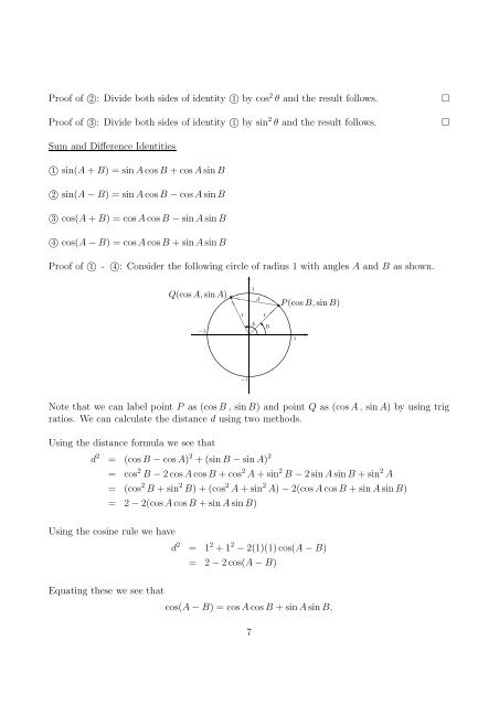 Worksheet 4.8 Properties of Trigonometric Functions