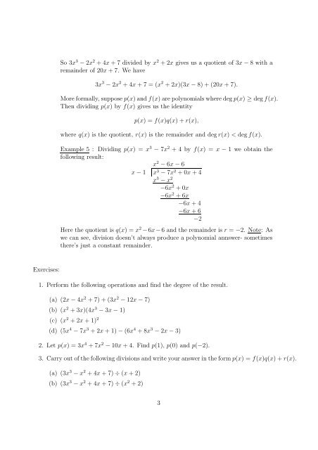Worksheet 4.7 Polynomials