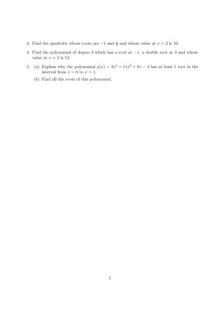 Worksheet 4.7 Polynomials