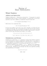 Review of Basic Mathematics