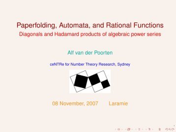 Paperfolding, Automata, and Rational Functions - Diagonals and ...