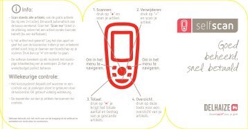 Bekijk hier een handig overzicht over Selfscan (pdf) - Delhaize