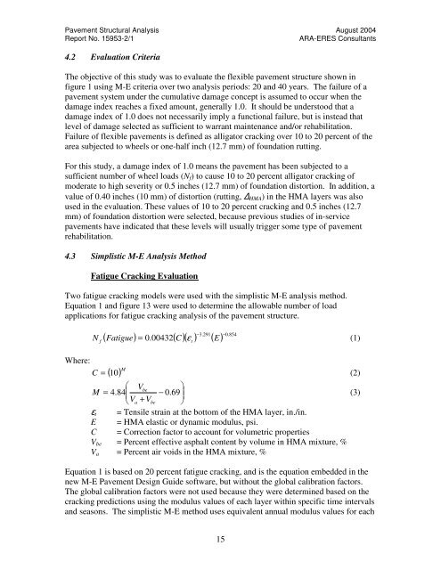 Pavement Structural Analysis of the Design Recommendations for ...