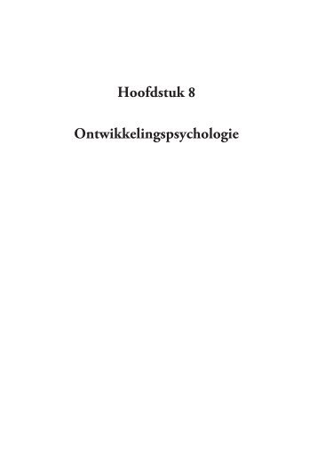 Hoofdstuk 8 Ontwikkelingspsychologie