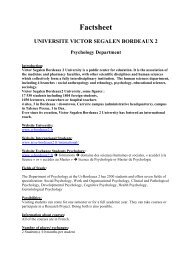 Factsheet UNIVERSITE VICTOR SEGALEN BORDEAUX 2 ...