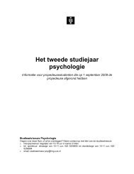 Het tweede studiejaar psychologie