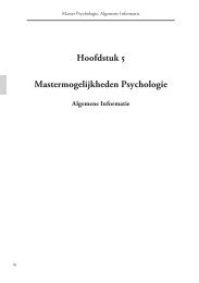 Hoofdstuk 5 Mastermogelijkheden Psychologie - Universiteit van ...