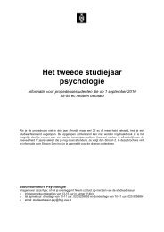 HET TWEEDE STUDIEJAAR PSYCHOLOGIE