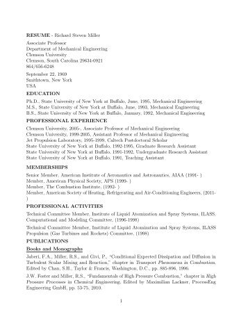 RESUME - Clemson University